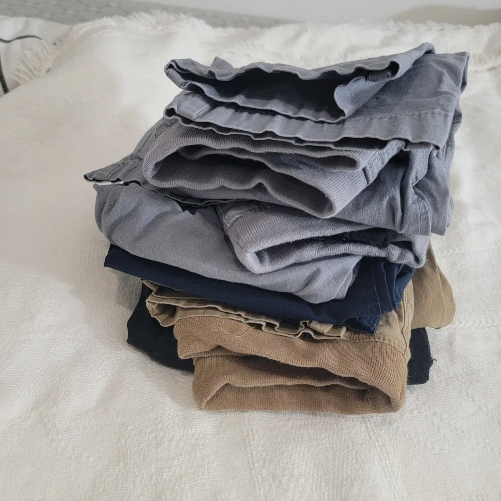 Lands End Lot of 5 Boys Stretch Soft Rib Waist Iron Knee Pull On Pants M 8H